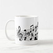 Musiknoten Monogram Script benutzerdefinierte Farb Kaffeetasse (Links)