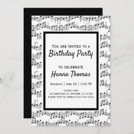 Musiknoten Musical Birthday Einladung