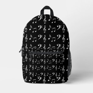 Musiknoten Musik Schwarz-Weiß-Muster  Bedruckter Rucksack