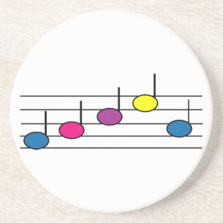 Musiknoten Musikalisch Rosa Blau Lila Gelb Schwarz Getränkeuntersetzer