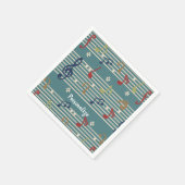 Musiknoten Musikalische Noten personalisieren Serviette (Ecke)