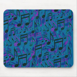 Musiknoten Musikalisches Muster Blaues Lila Mouse  Mousepad