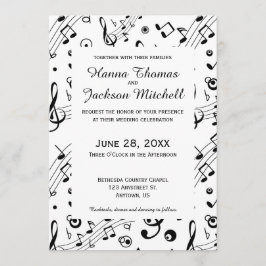 Musiknoten Musikhochzeit Einladung