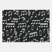 Musiknoten Muster in Rot, Grün, Schwarz Geschenkpapier Set (Vorderseite 3)