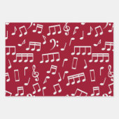 Musiknoten Muster in Rot, Grün, Schwarz Geschenkpapier Set (Vorderseite 2)