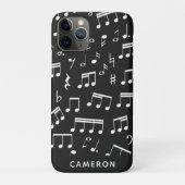 Musiknoten Muster in Schwarz-weiß Personalisierten Case-Mate iPhone Hülle (Rückseite)