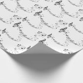 Musiknoten Muster Schwarz-Weiß Geschenkpapier (Ecke)
