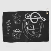 Musiknoten-Name-Golftuch Golfhandtuch (Horizontal)