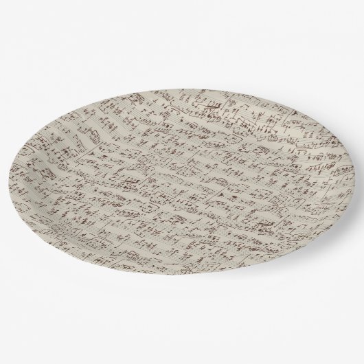 Musiknoten Pappteller (Schrägansicht)