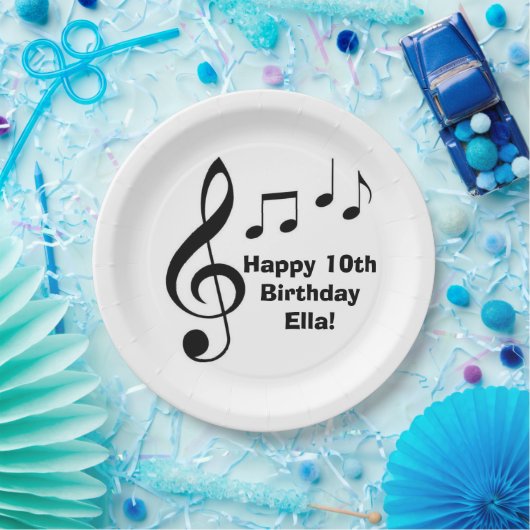"Musiknoten-" personalisierter PapierTeller (Party)