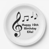 "Musiknoten-" personalisierter PapierTeller (Vorderseite)