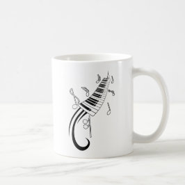 MUSIKNOTEN PIANO KEYBOARD TATTOO GRAFIKEN KAFFEETASSE