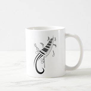 MUSIKNOTEN PIANO KEYBOARD TATTOO GRAFIKEN KAFFEETASSE