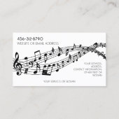 Musiknoten Piano Monogramm Farbe Visitenkarte (Rückseite)