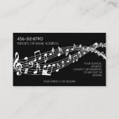 Musiknoten Piano Monogramm Farbe Visitenkarte (Rückseite)