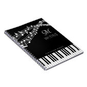Musiknoten Piano Monogramm Name Notizblock (Rechte Seite)