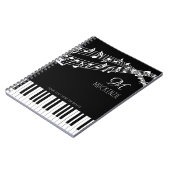Musiknoten Piano Monogramm Name Notizblock (Linke Seite)
