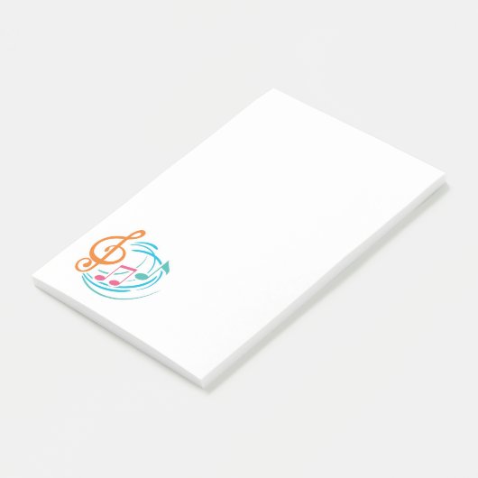 Musiknoten Post-it Klebezettel (angewinkelt)