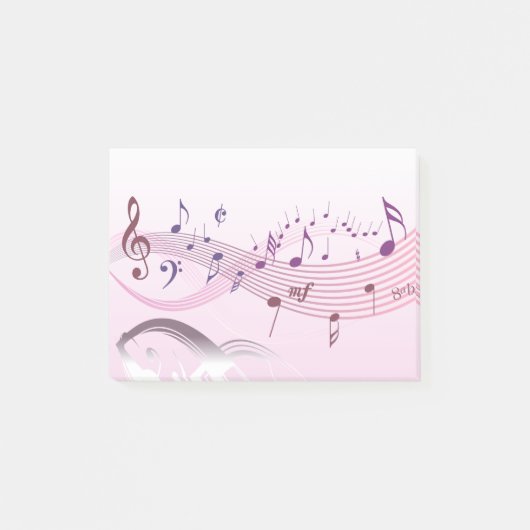 Musiknoten Post-it Klebezettel (Vorderseite)
