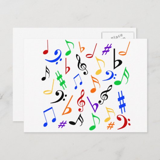 Musiknoten Postkarte - Multi (Vorne/Hinten)