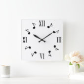 Musiknoten Quadratische Wanduhr (Zuhause)