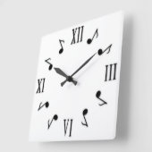 Musiknoten Quadratische Wanduhr (Winkel)