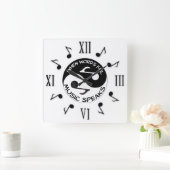 Musiknoten Quadratische Wanduhr (Zuhause)