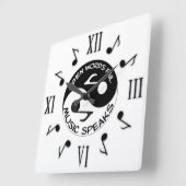 Musiknoten Quadratische Wanduhr (Winkel)