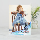 Musiknoten Rahmen Foto Einladung (Stehend Vorderseite)