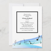 Musiknoten Rahmen Foto Einladung (Rückseite)