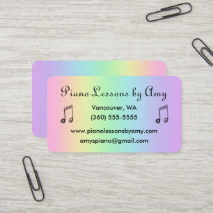 Musiknoten Rainbow Business Cards Visitenkarte