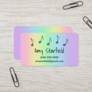Musiknoten Rainbow Business Cards Visitenkarte