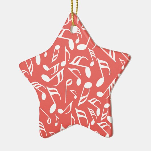 Musiknoten Red Keramik Ornament (Links)