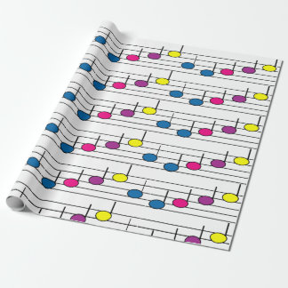Musiknoten Rosa Gelb Lila Geschenkpapier