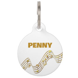 Musiknoten Round-Pet-Tag Haustiermarke