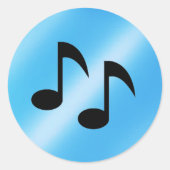 Musiknoten Runder Aufkleber (Vorderseite)