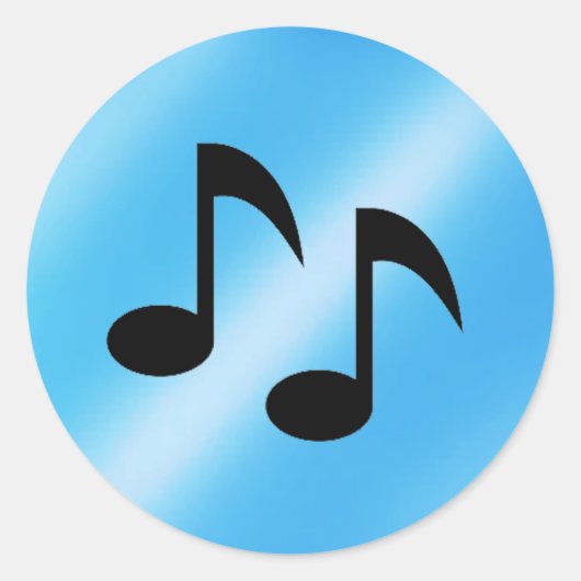 Musiknoten Runder Aufkleber (Vorderseite)