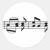 Musiknoten Runder Aufkleber (Vorderseite)