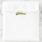 Musiknoten Runder Aufkleber (Tasche)