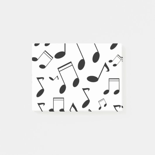 Musiknoten schwarz post-it klebezettel (Vorderseite)
