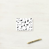 Musiknoten schwarz post-it klebezettel (Auf Schreibtisch)