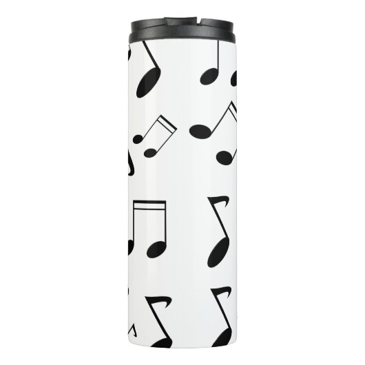 Musiknoten schwarz thermosbecher (Rückseite)