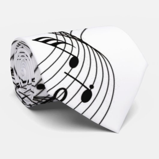 Musiknoten-Schwarzweiss-Krawatte Krawatte (Gerollt)
