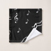 Musiknoten-Schwarzweiss-Tuch-Set Badhandtuch Set (Waschlappen)