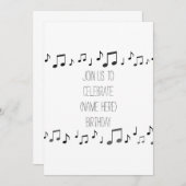 MUSIKNOTEN SITZEN DIESE EINLADUNG ZU IHREM GEBURTS (Vorne/Hinten)