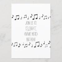 MUSIKNOTEN SITZEN DIESE EINLADUNG ZU IHREM GEBURTS