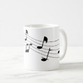 Musiknoten Skriptmonogramm benutzerdefinierte Farb Kaffeetasse (VorderseiteRechts)