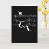 Musiknoten Spielende Katze Karte (Gelbe Blume)