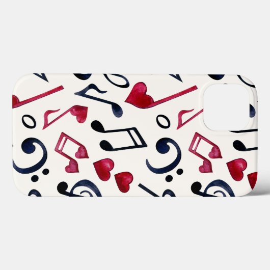 Musiknoten & Symbole Schwarz & Weiß Case-Mate iPhone Hülle (Rückseite (Horizontal))