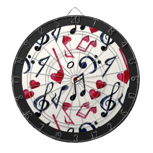 Musiknoten & Symbole Schwarz & Weiß Dartscheibe